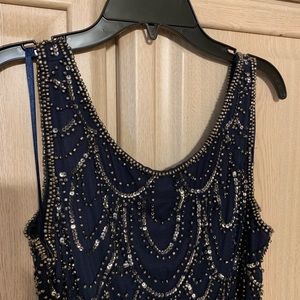 Embellished Mesh Sheath Dress